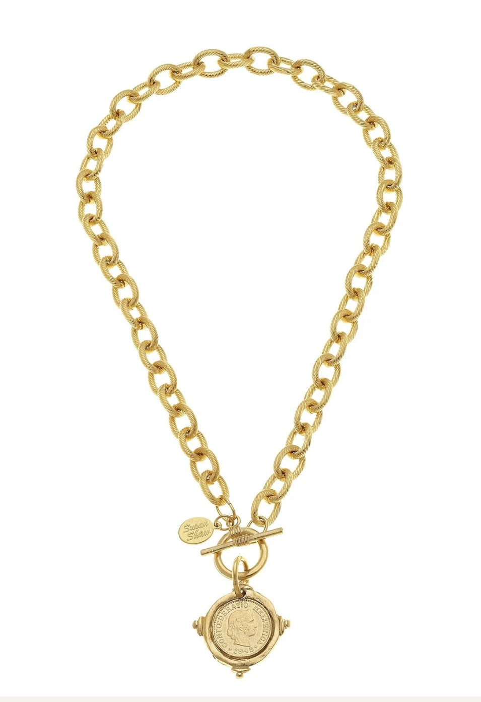 Gold Coin Toggle Necklace