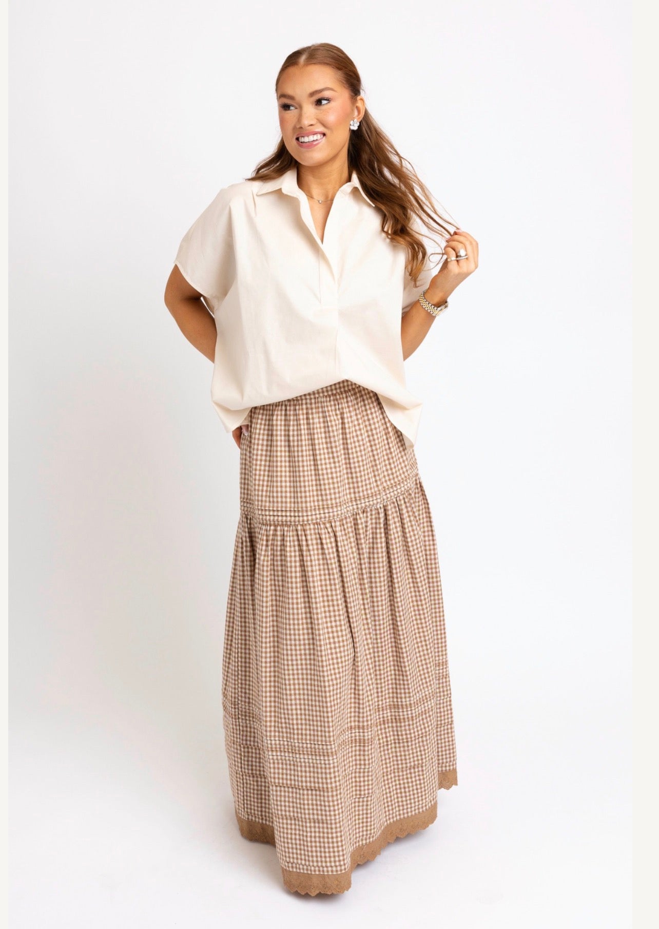 Gingham Maxi Skirt