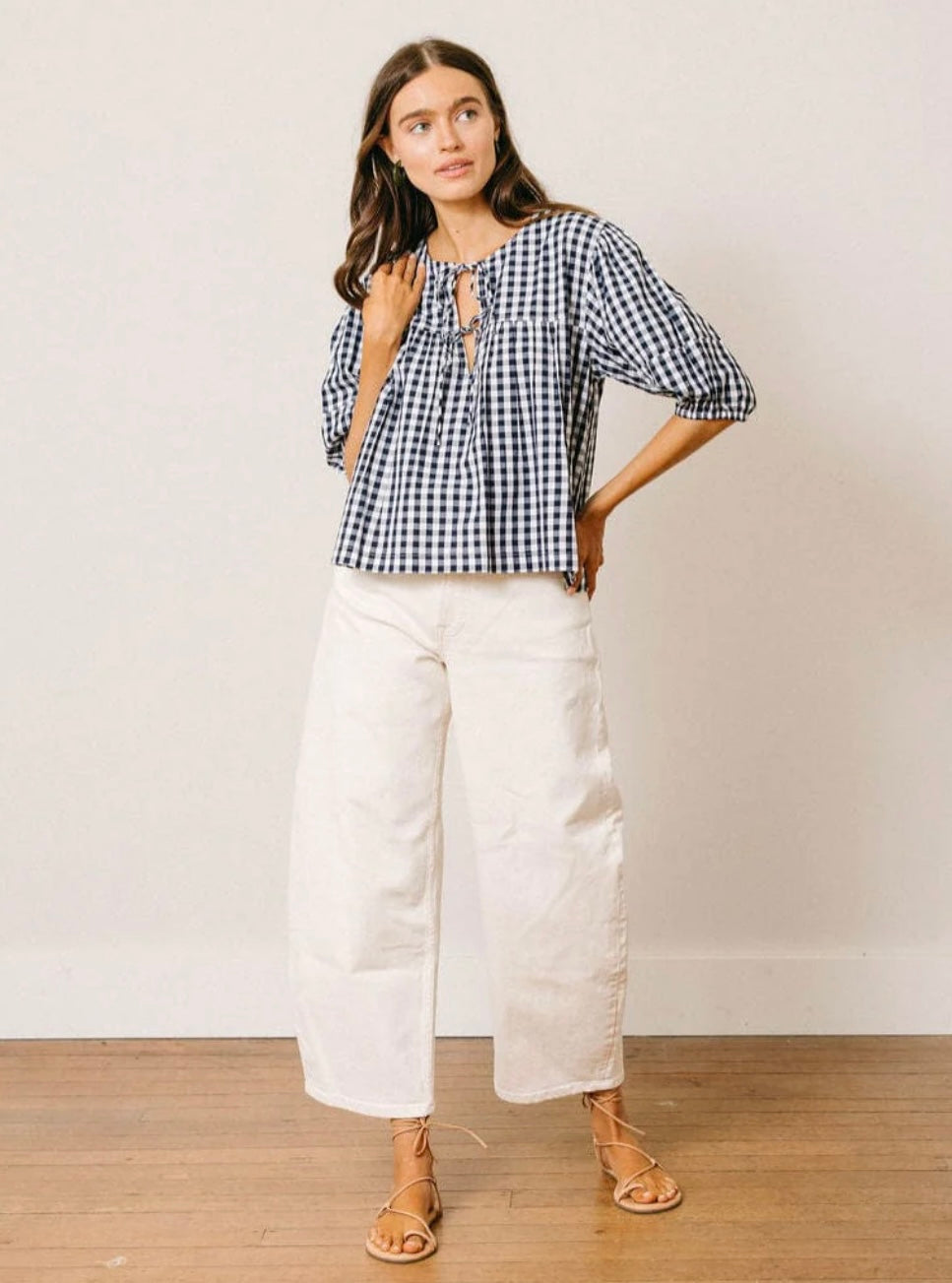 Navy Gingham Mira Top