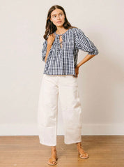 Navy Gingham Mira Top