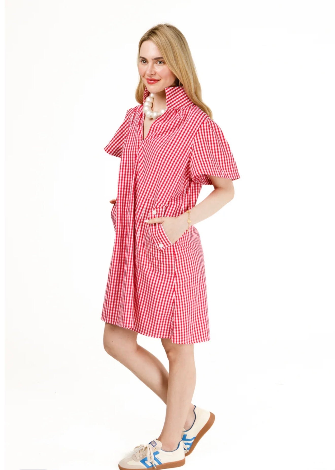 Brooke Red Gingham Dress