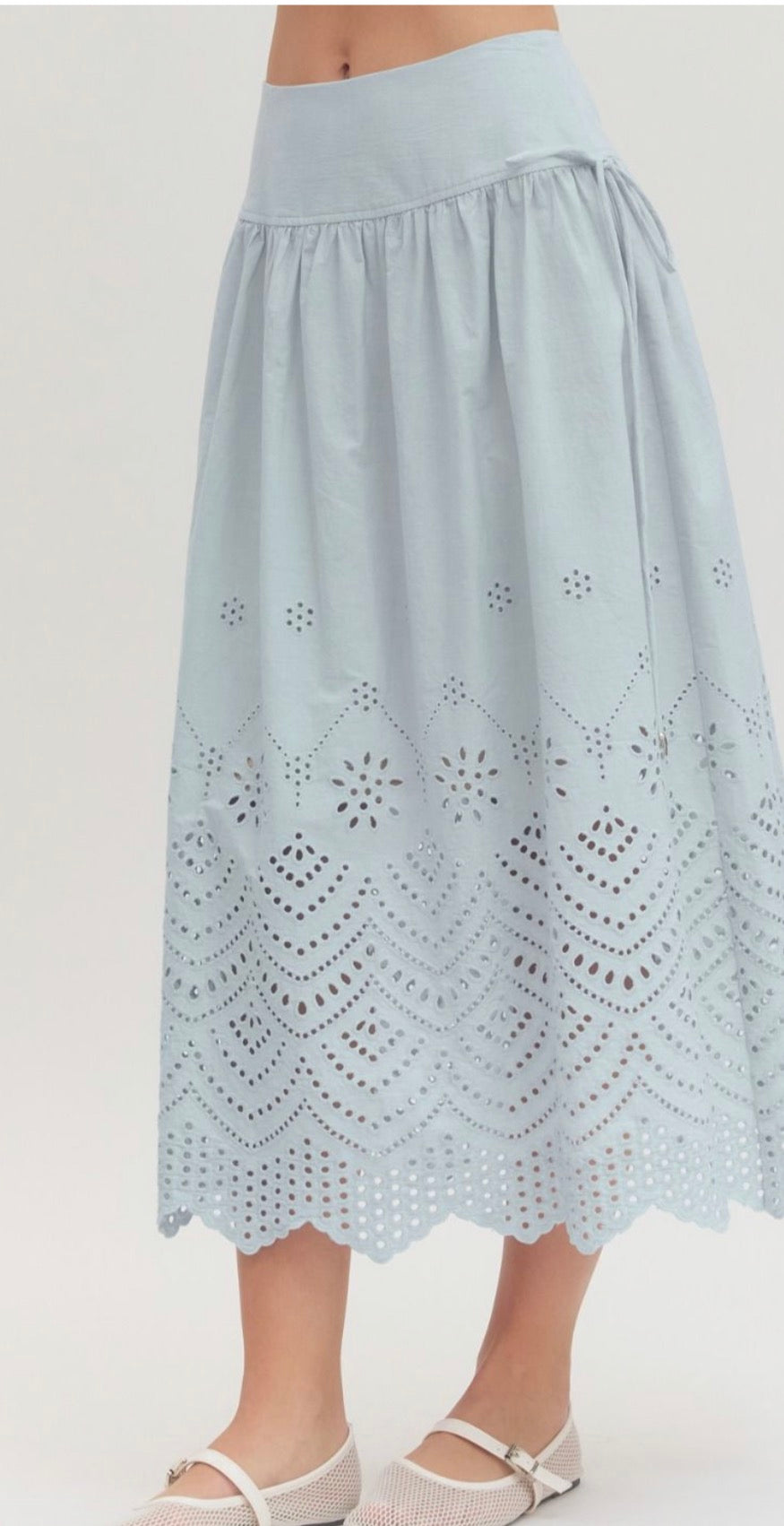 Sky Blue Eyelet Skirt