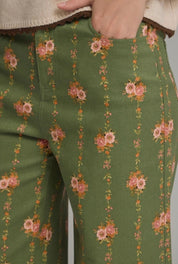 Green Floral Pants