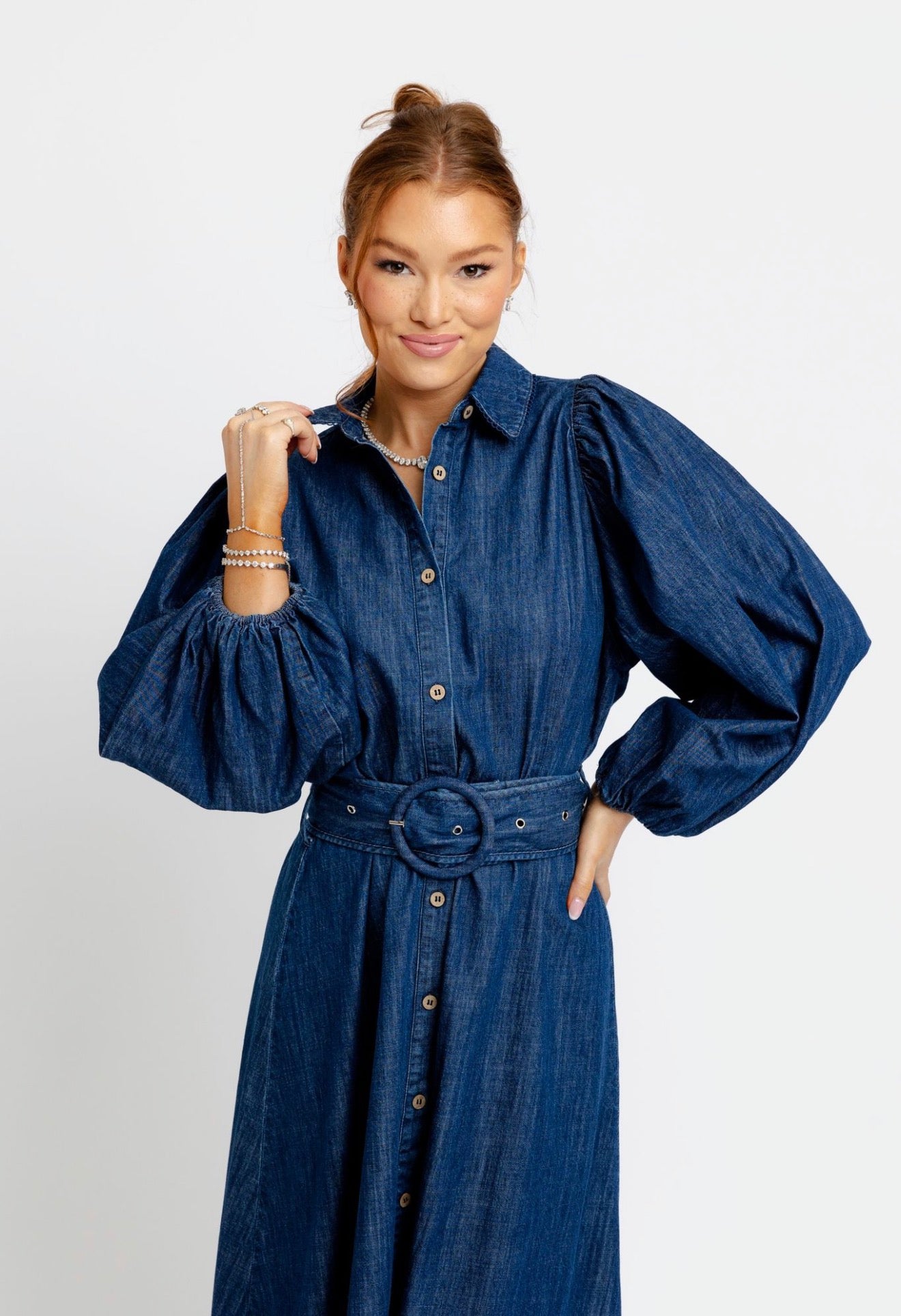 Denim Puff Sleeve Dress