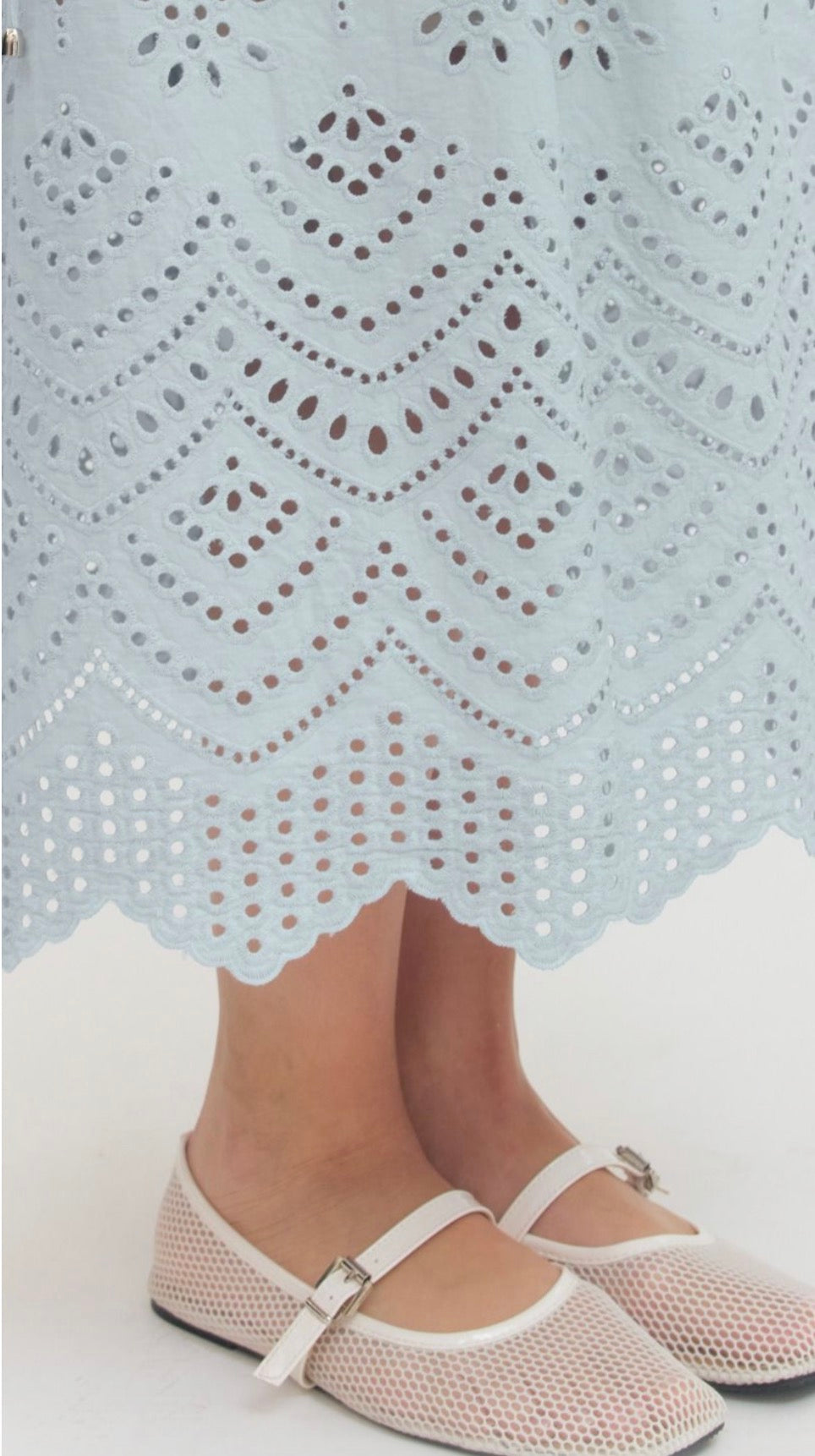 Sky Blue Eyelet Skirt