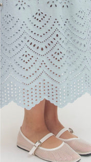 Sky Blue Eyelet Skirt