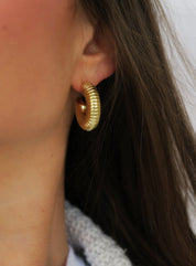 Small Ripple Hoop Earring