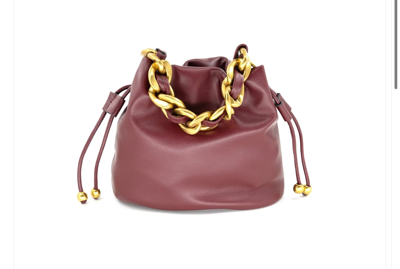 Maroon Drawsring Bag