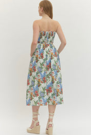 Floral Fun Strapless Dress