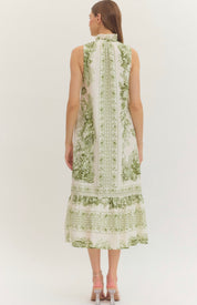 Green Toile Maxi Dress