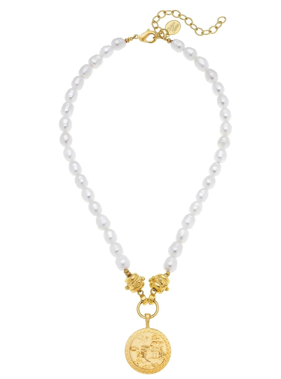 Blue Willow Pearl Necklace