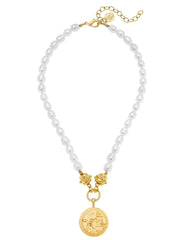 Blue Willow Pearl Necklace