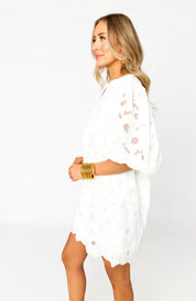 White Moon Flower Dress