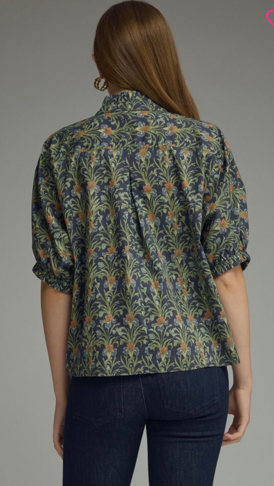 Navy In Blooms Top