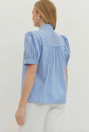Striped Tie Neck Top