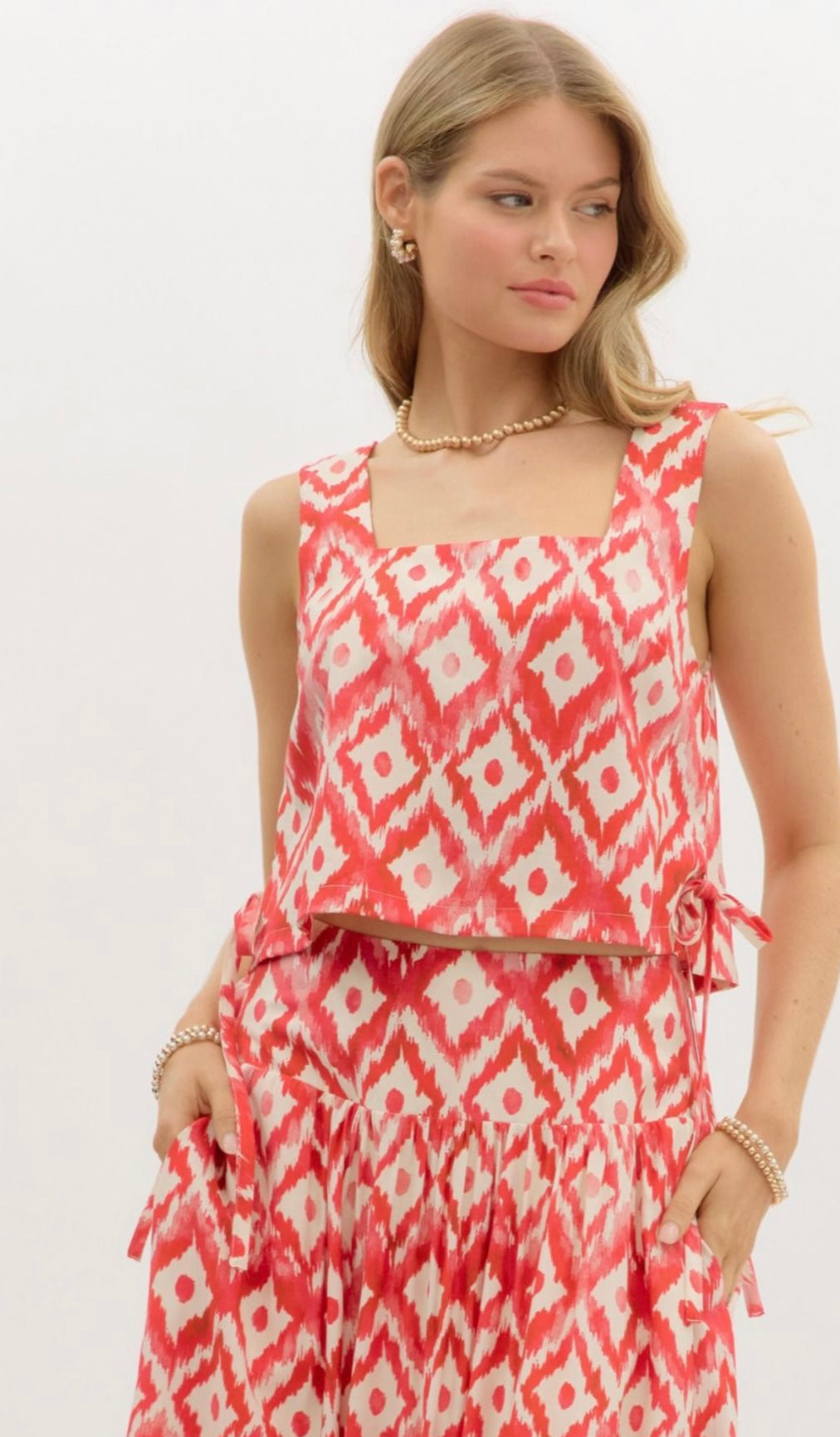 Red Summer Dress Set