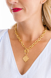 Gold Coin Toggle Necklace