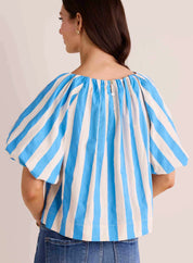 Stripe Bubble Sleeve Top