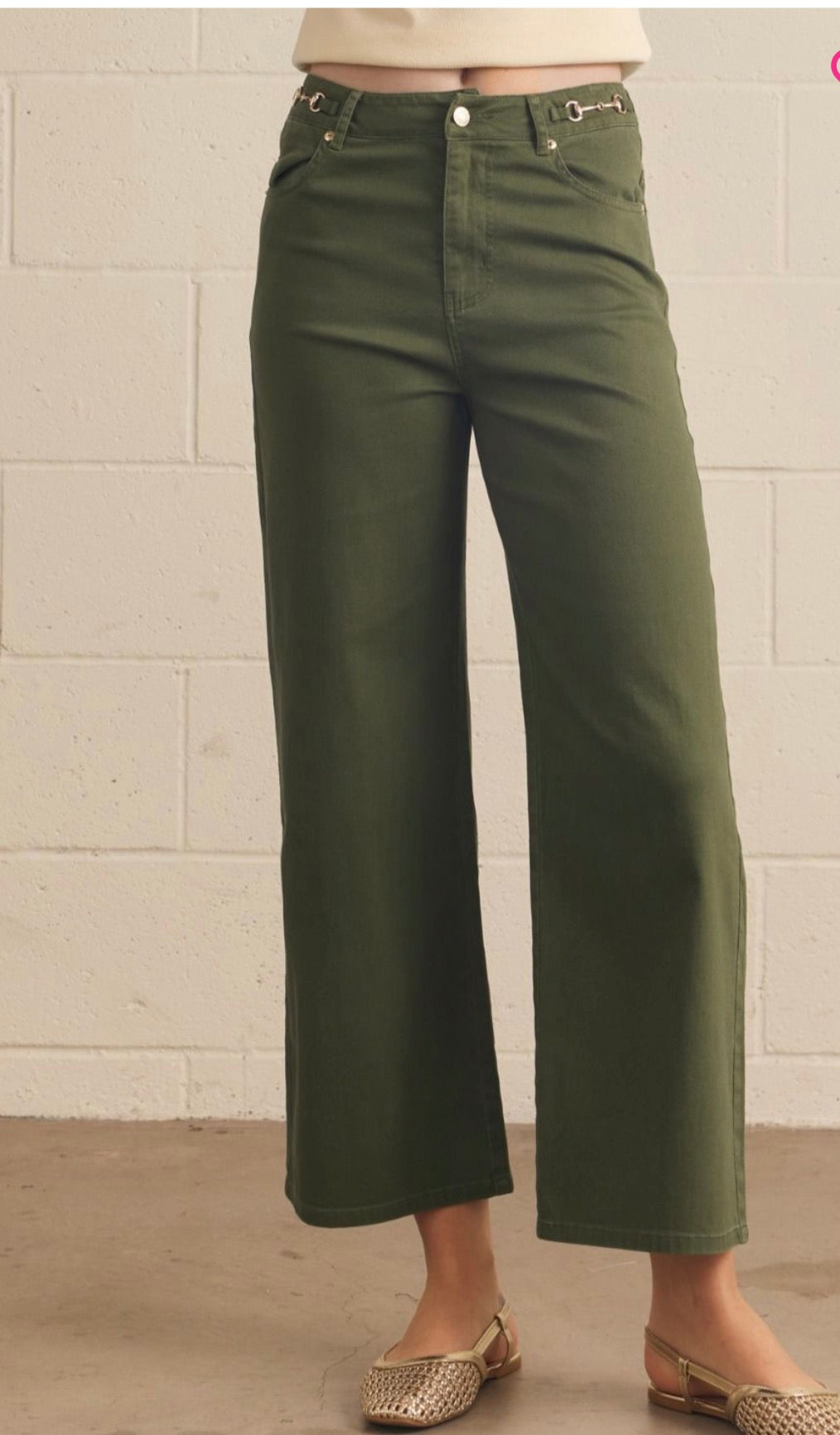 Olive Horsebit Pant
