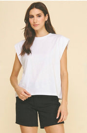 White Crew Neck Top