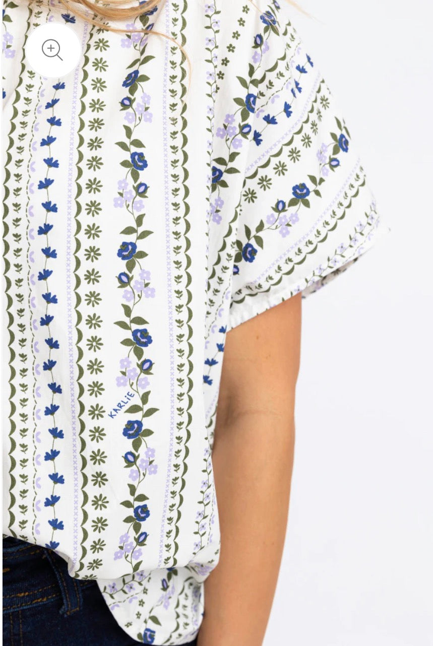 French Floral Signature Top