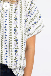 French Floral Signature Top