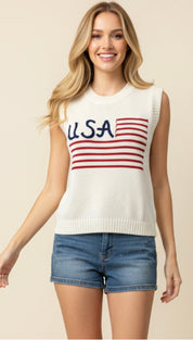 Flag Sweater Top