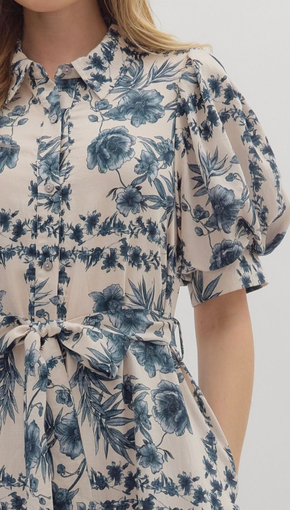 Ink Blue Floral Maxi Dress