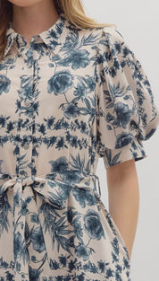 Ink Blue Floral Maxi Dress