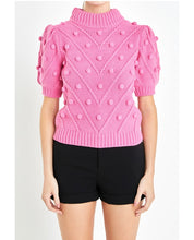 Pom Pom Puff Pink Sweater