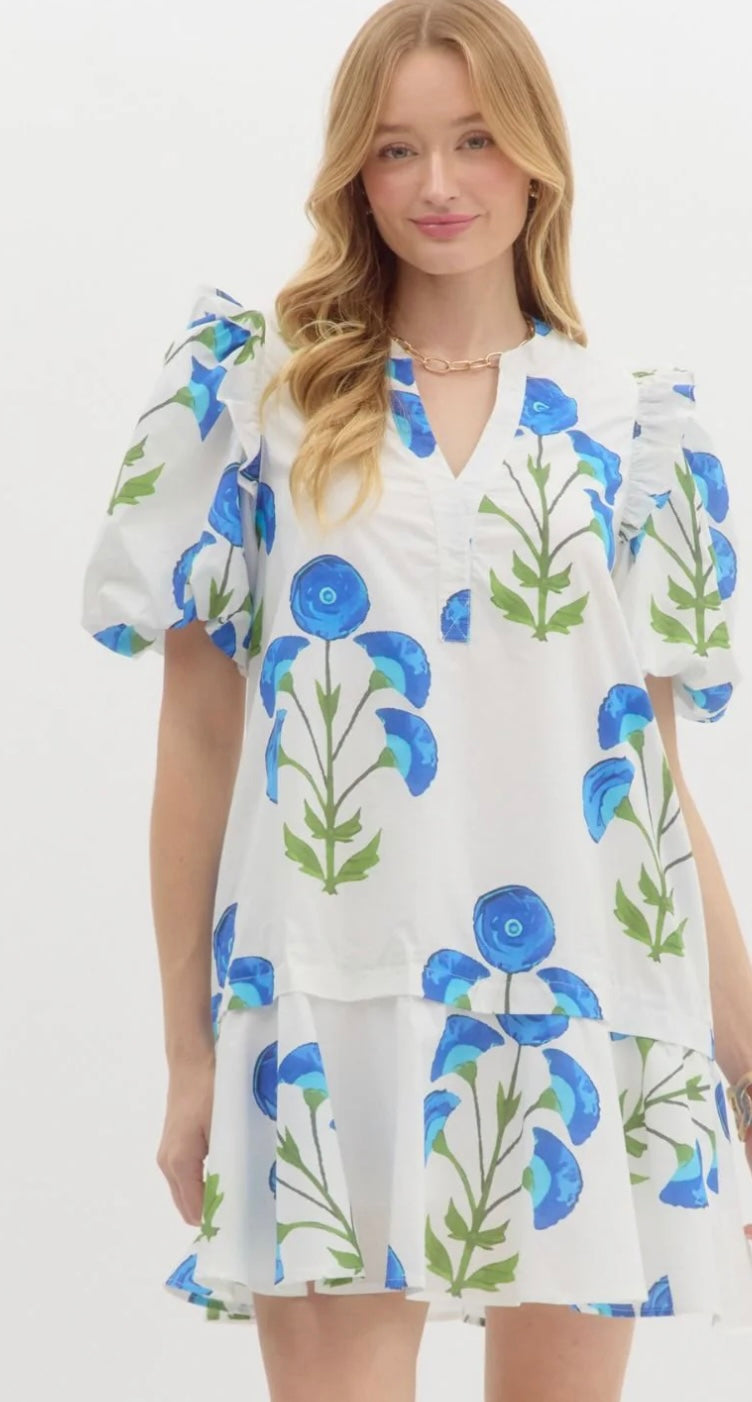 Blue Poppy Dress