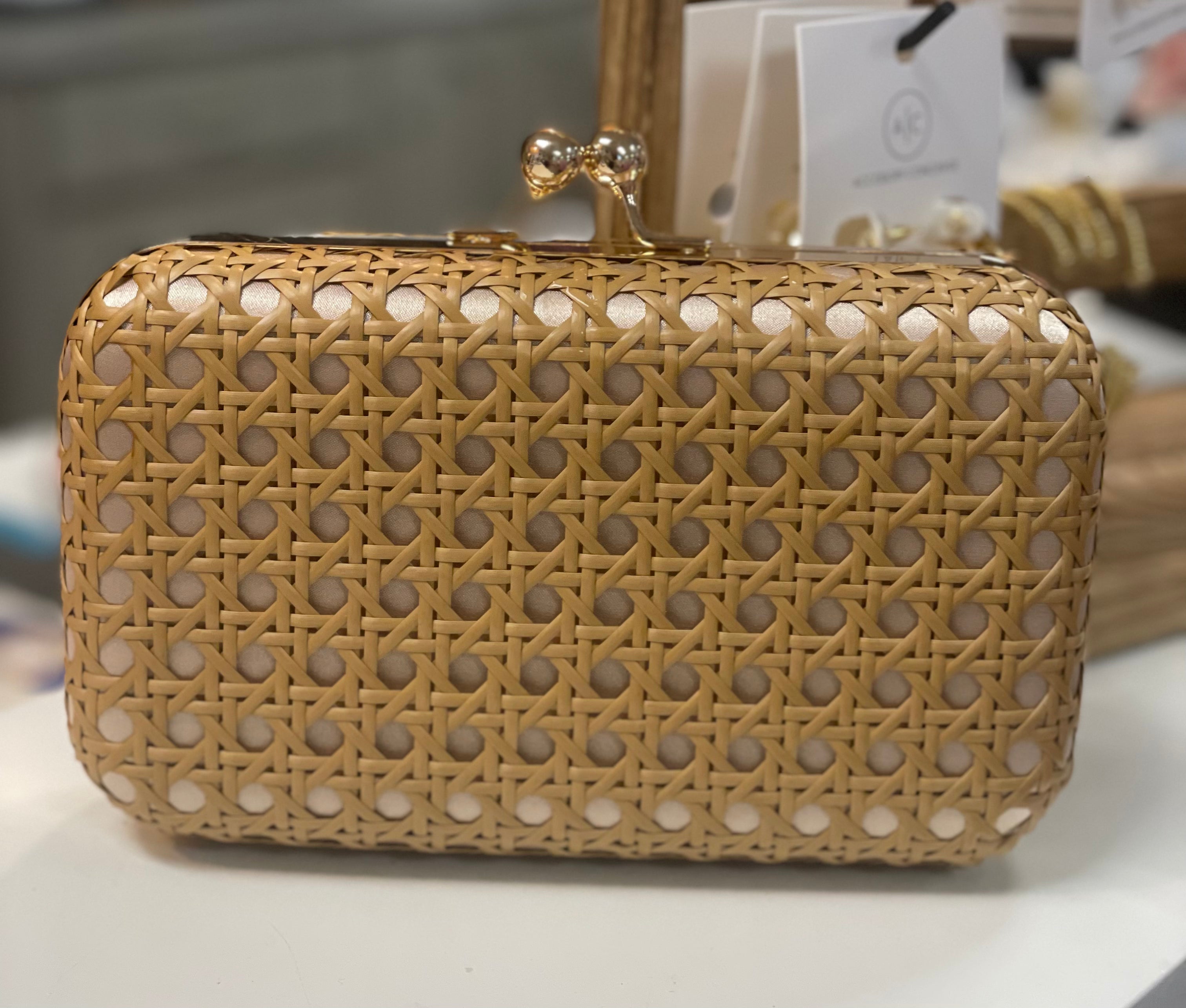 Cane Clutch With Gold