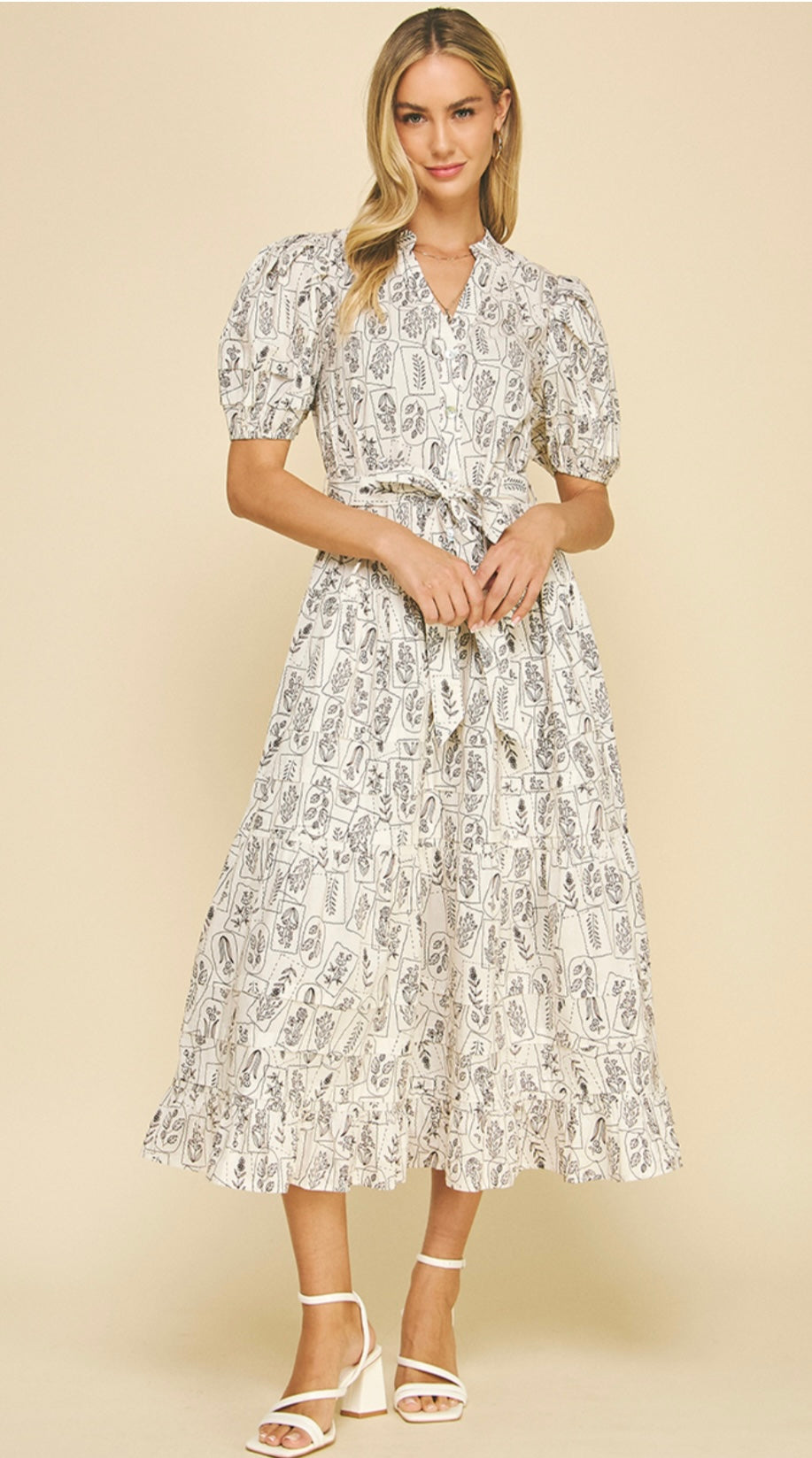 Brown Pattern Dress