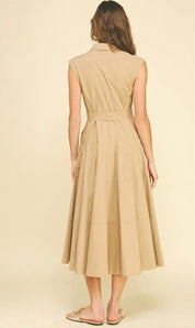 Khaki Button Down Dress