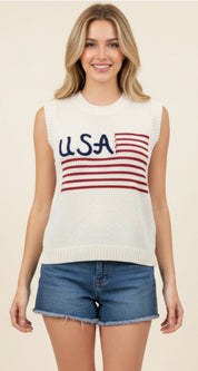 Flag Sweater Top