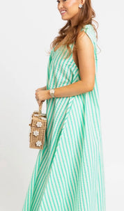 Seersucker Scoop Maxi Dress