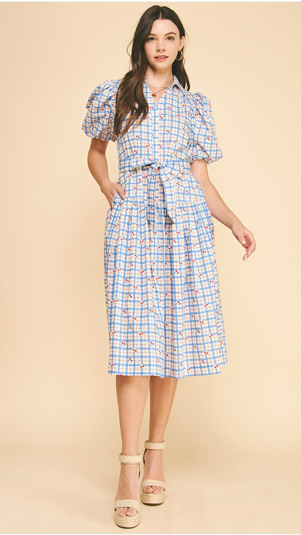 Checkered Cherry Dress