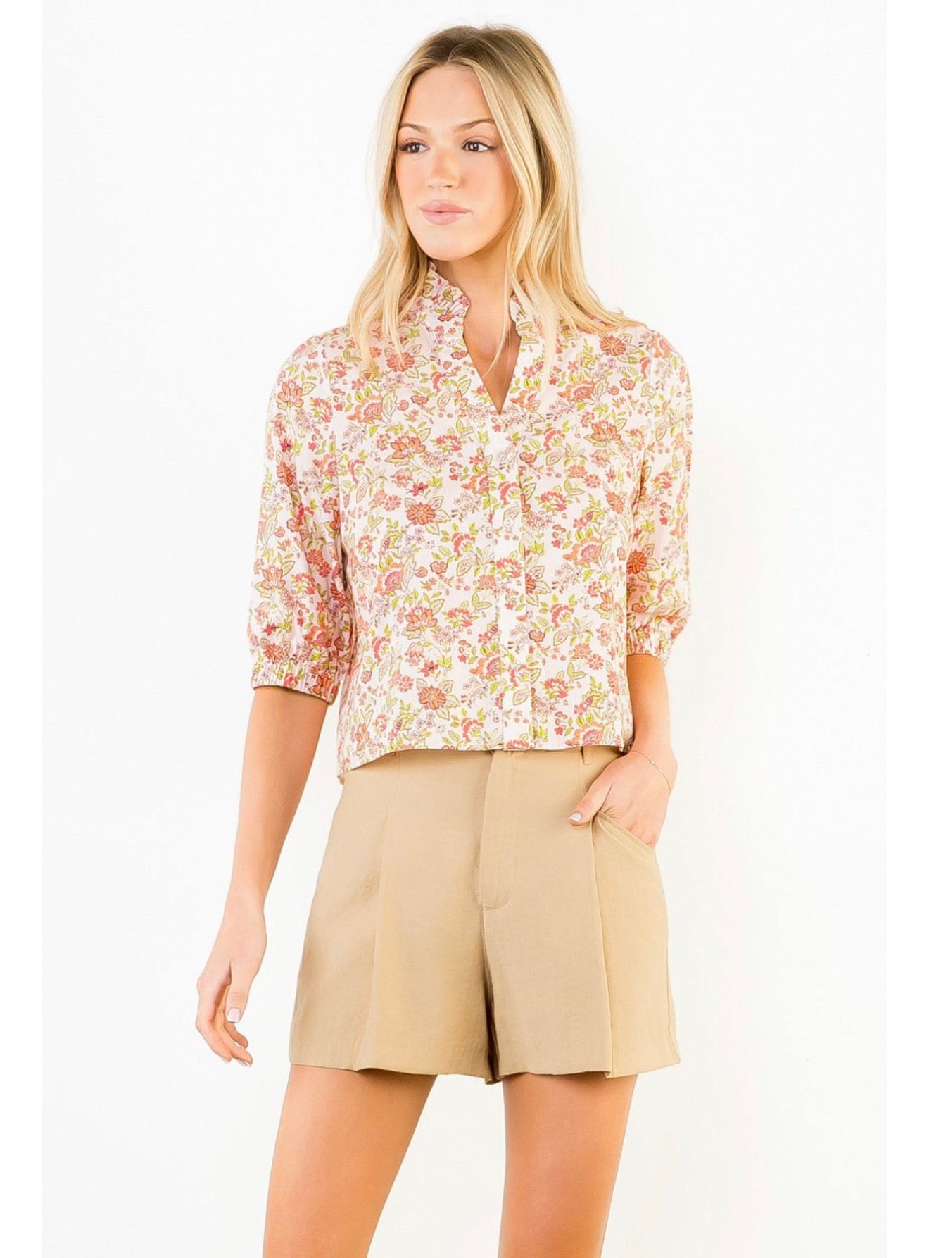 Summer Florals Pink Top
