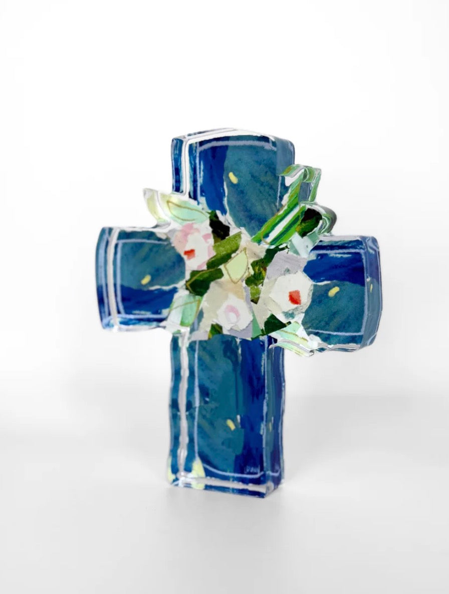 Blue Confetti Cross