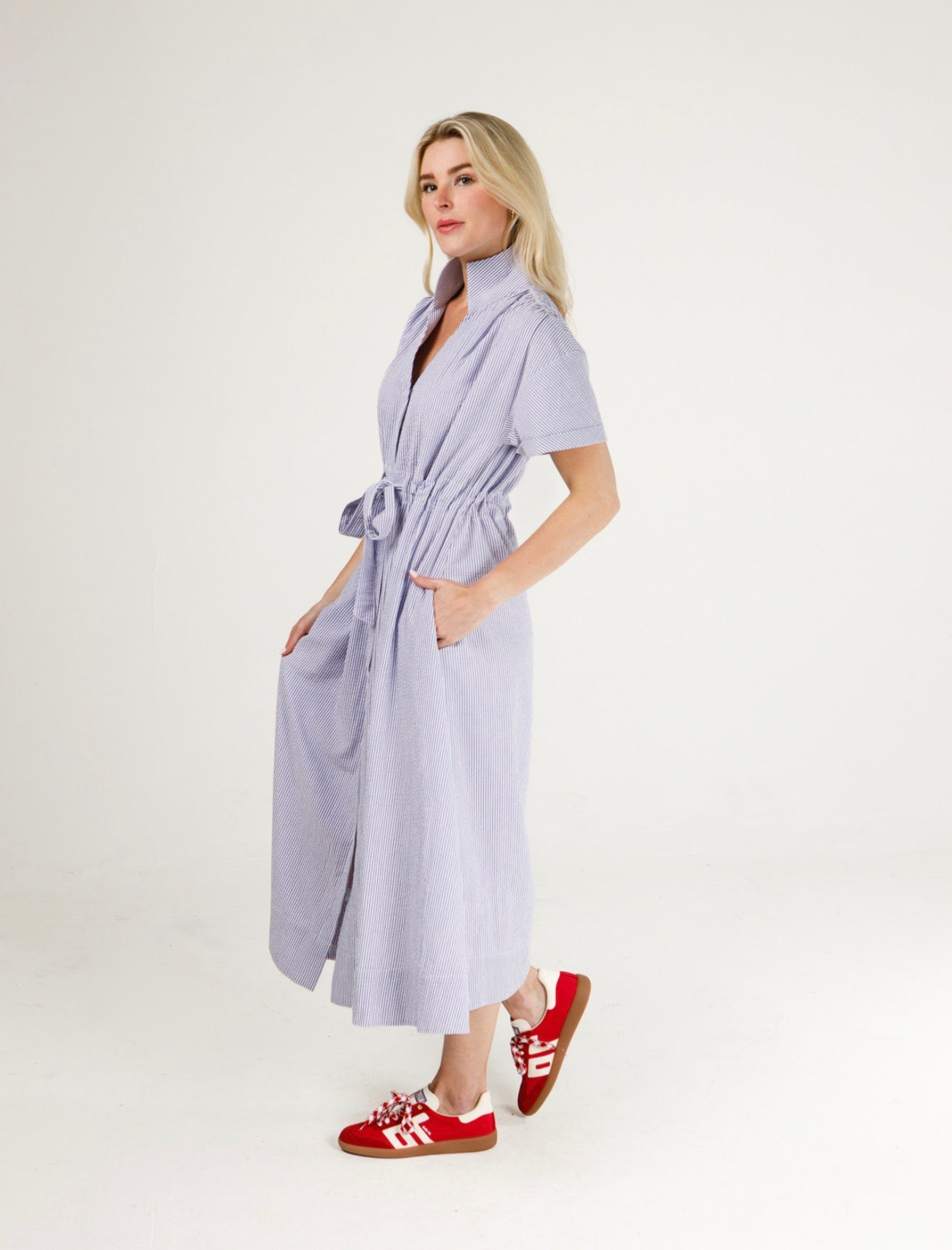 searsucker maxi dress Gretchen Seersucker Maxi Dress S/M