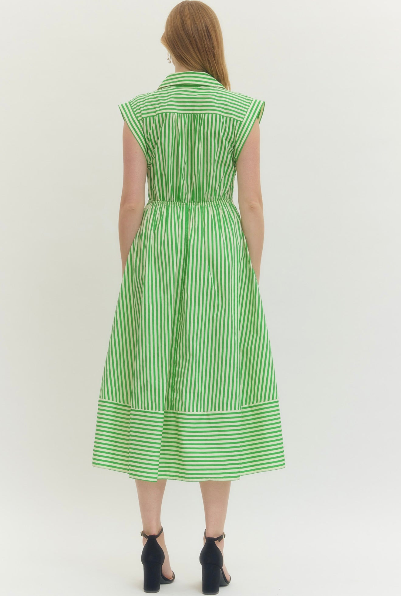 Green Striped Maxi Dress
