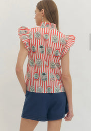 Red Stripe Top