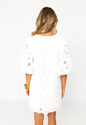 White Moon Flower Dress