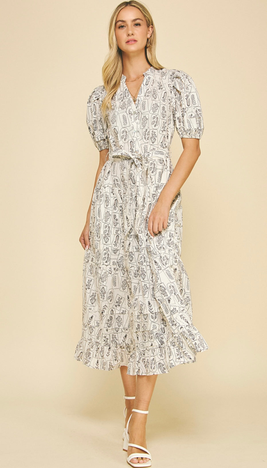 Brown Pattern Dress