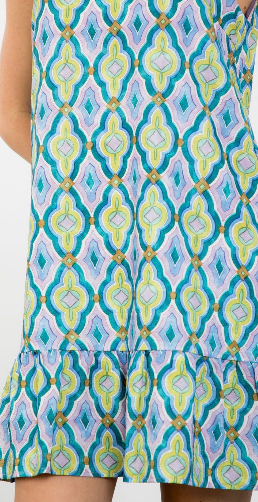 Sleeveless Pattern Dress
