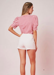 Stripe Red/pink Knit Shirt