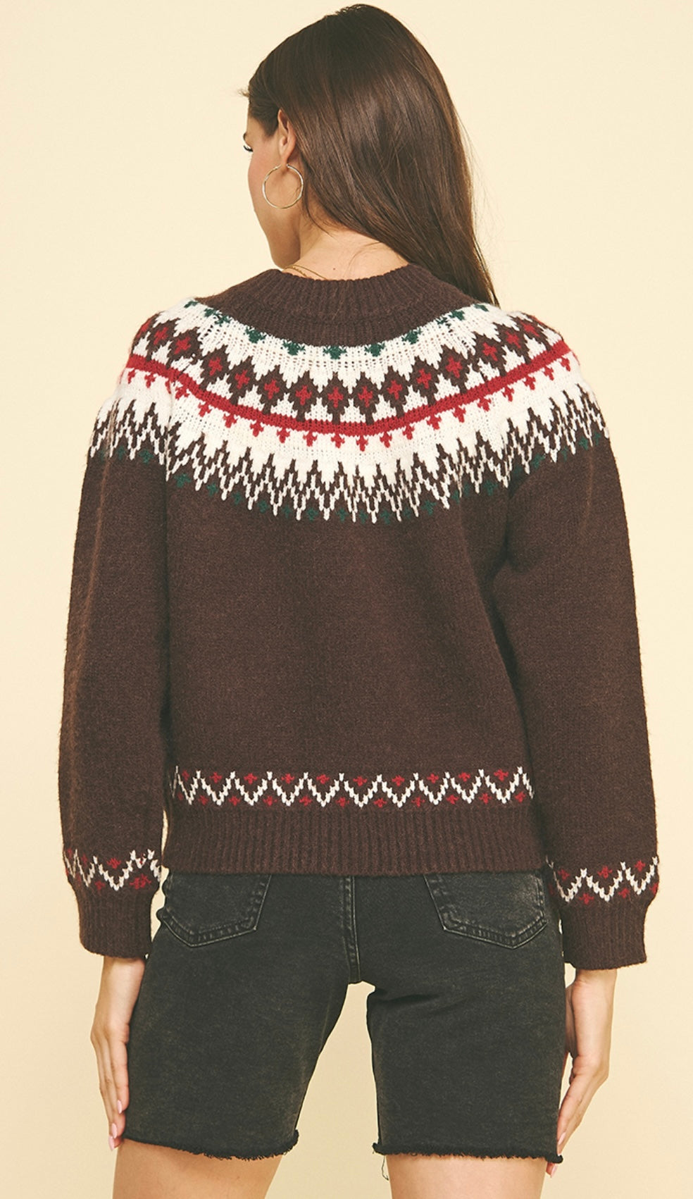 Argyle Button Up Sweater Top