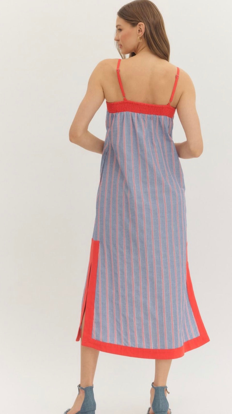 USA Pinstripe Maxi Dress