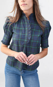 Westport Top Navy Tartan