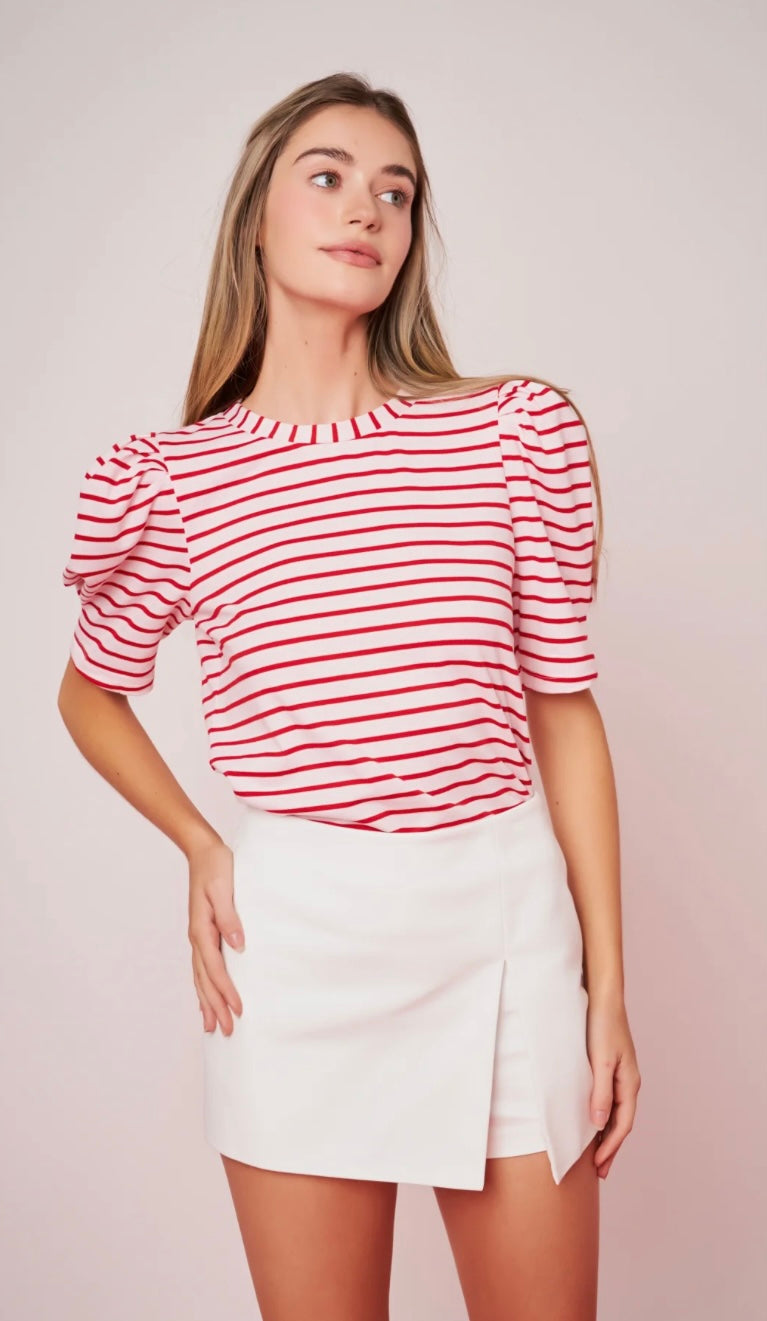 Stripe Red/pink Knit Shirt
